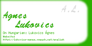agnes lukovics business card